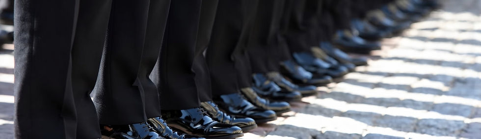 Military Formal Black Pants and Dress Shoes Formation