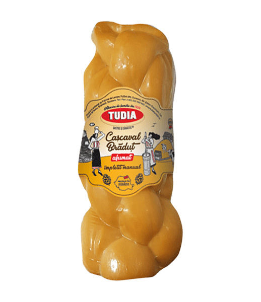 Tudia Bradut Twisted Smoked Yellow Cheese Approx. 400g