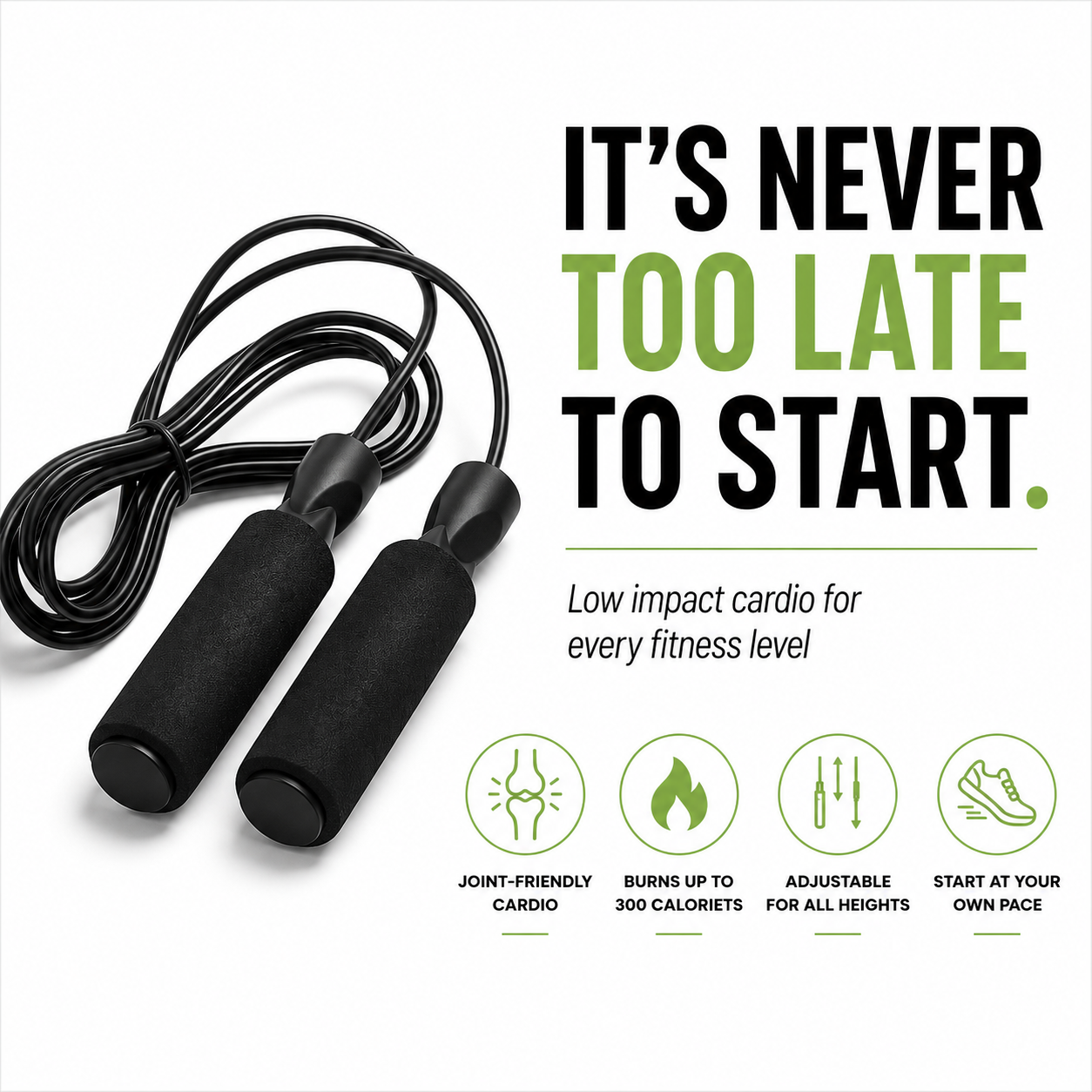 Adjustable Jump Rope – Low Impact Cardio for Every Fitness Level