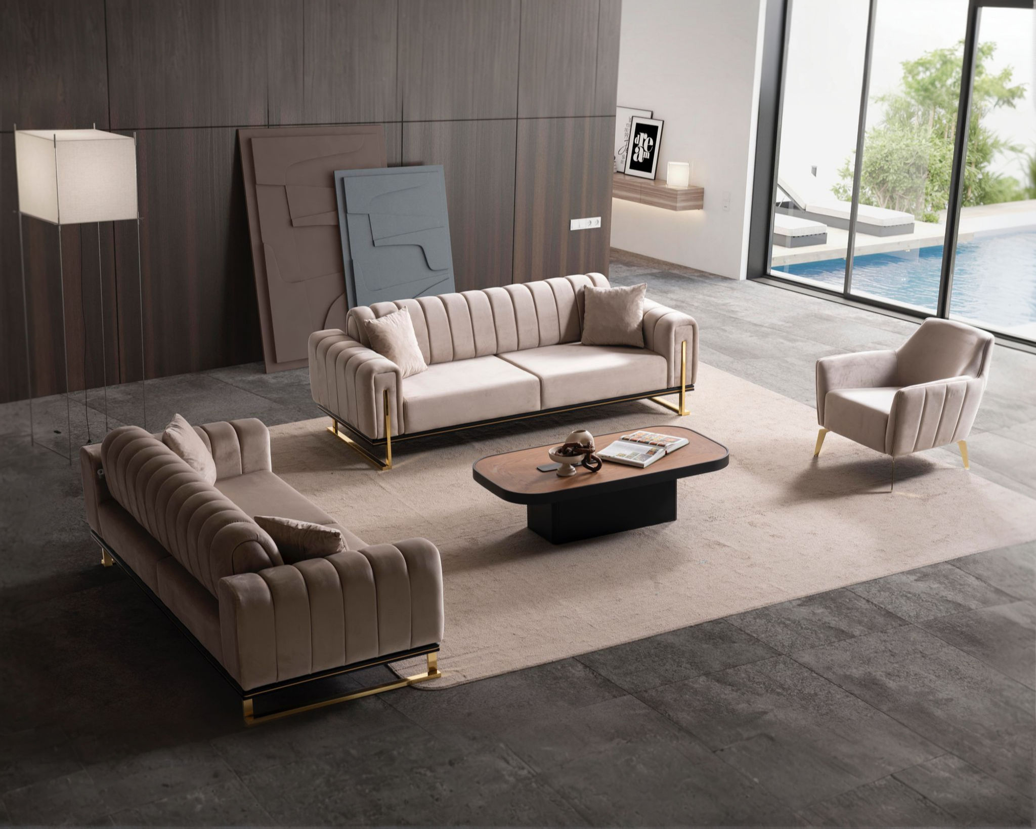 London Sofa Set - Creme