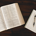 Open Bible with Notebook