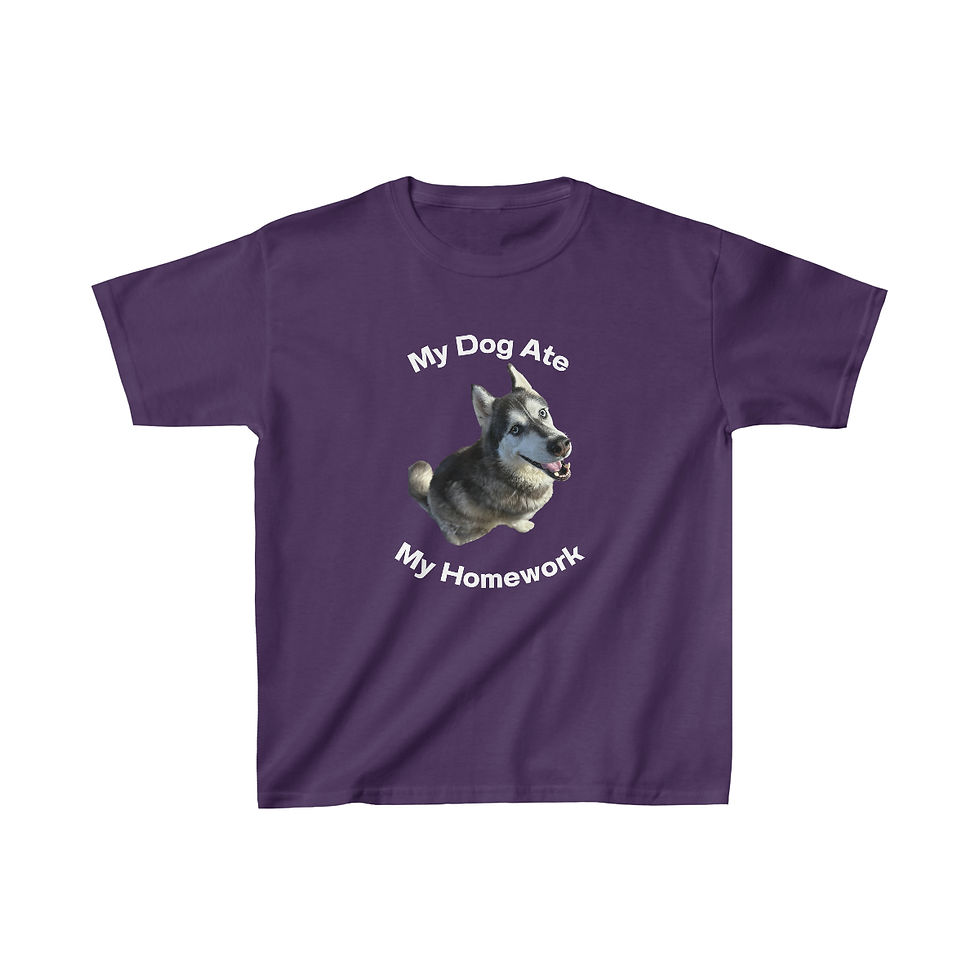 Thumbnail: Dog Ate My Homework Kids Shirt