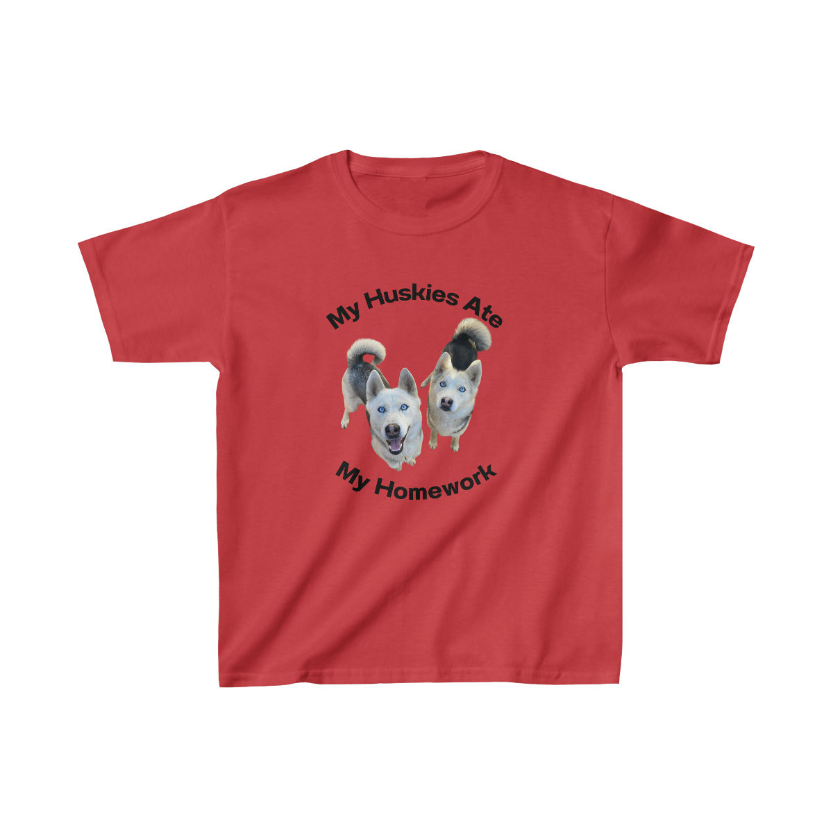 Huskies Ate My Homework Kids Shirt