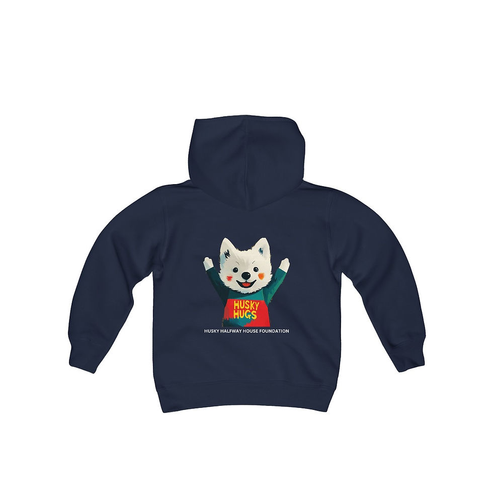 Thumbnail: Youth Heavy Blend Husky Hugs Hooded Sweatshirt