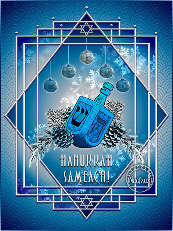 Hanukkah Sameach | Festive | Winter | Jewish | Happy Hanukkah | Vintage | Art Deco | Art | Portfolio