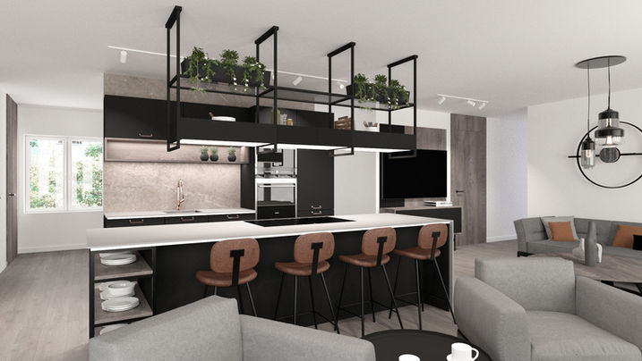 loft black czarna kuchnia fokos terra