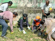 Corporation officials, Councillor clear debris near MRTS