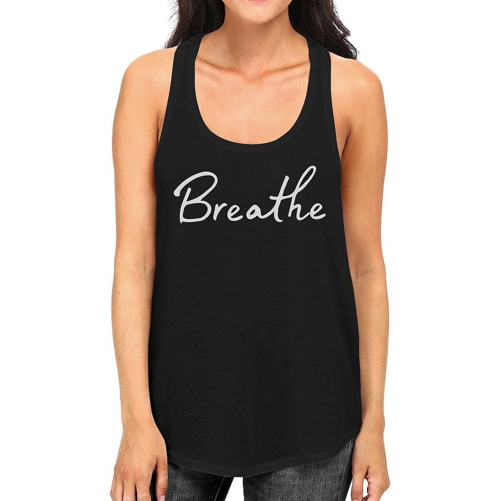 Thumbnail: Breath Tank Top Work Out Sleeveless Shirt Cute Yoga Racerback
