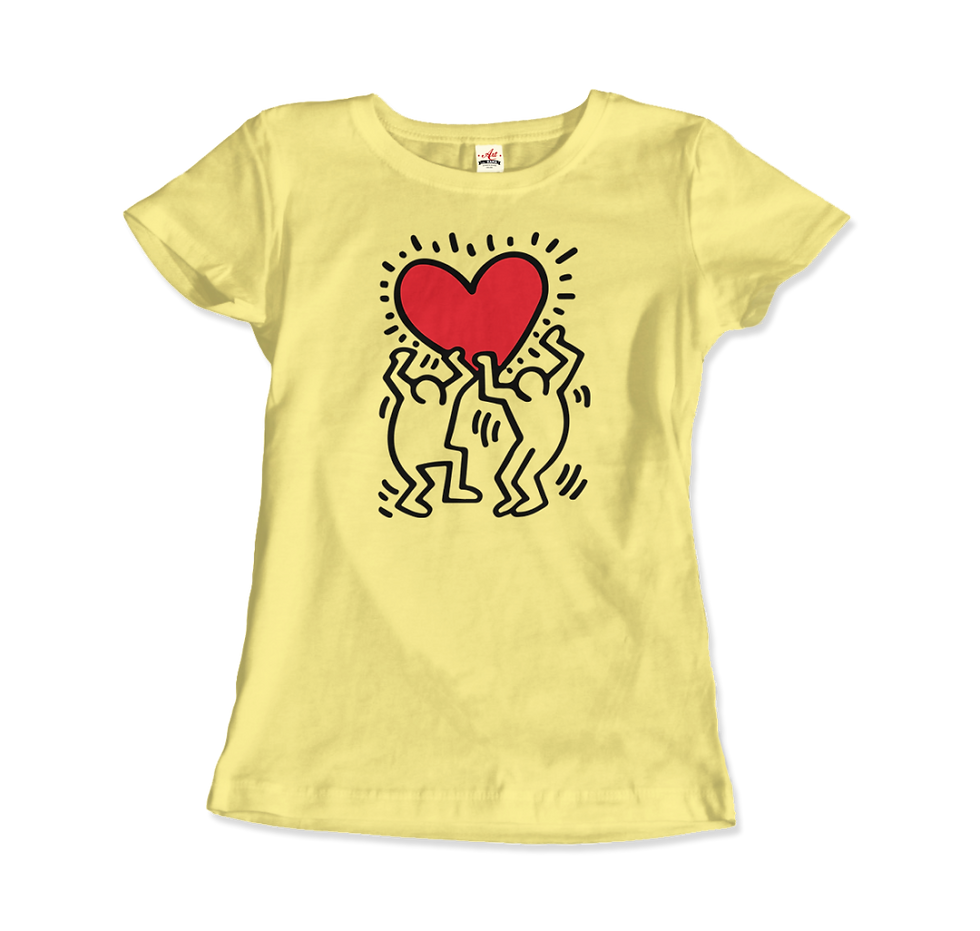 Thumbnail: Keith Haring Men Holding Heart Icon, Street Art T-Shirt