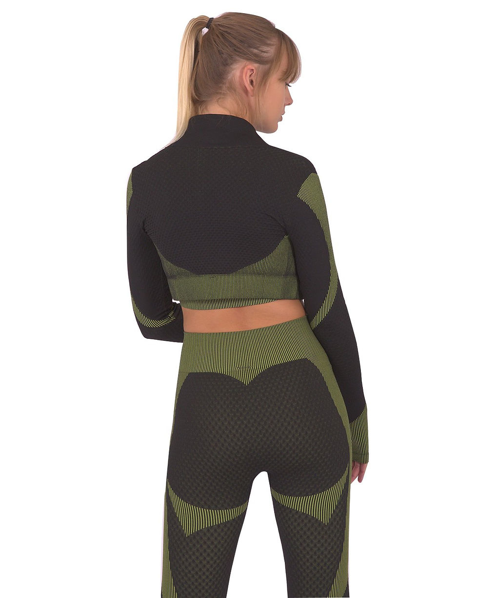 Thumbnail: Trois Seamless Sports Jacket - Black With Green