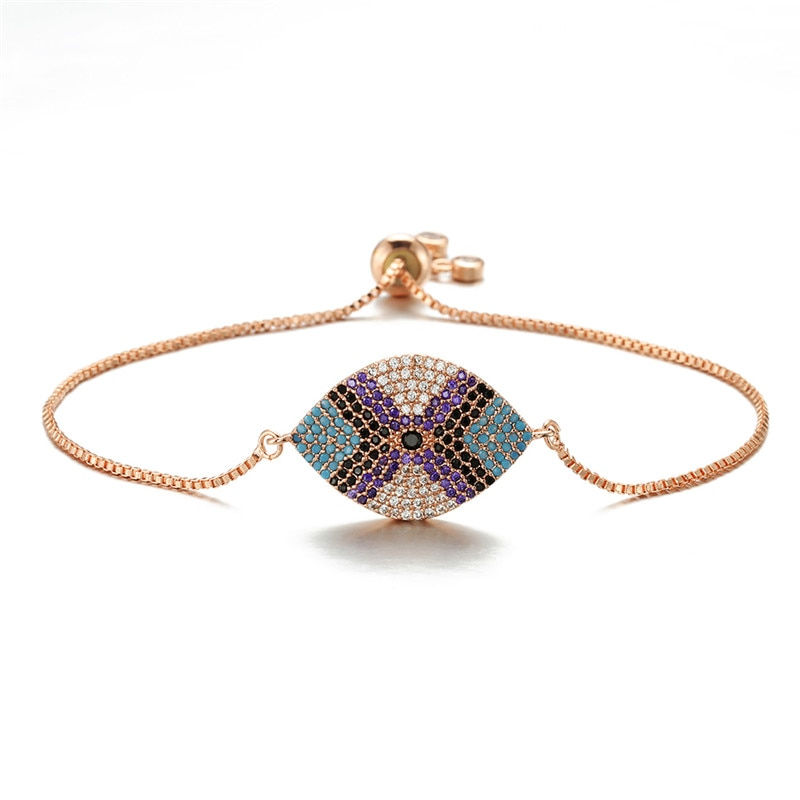 Thumbnail: Trendy Turkish Gold Evil Eye Bracelet
