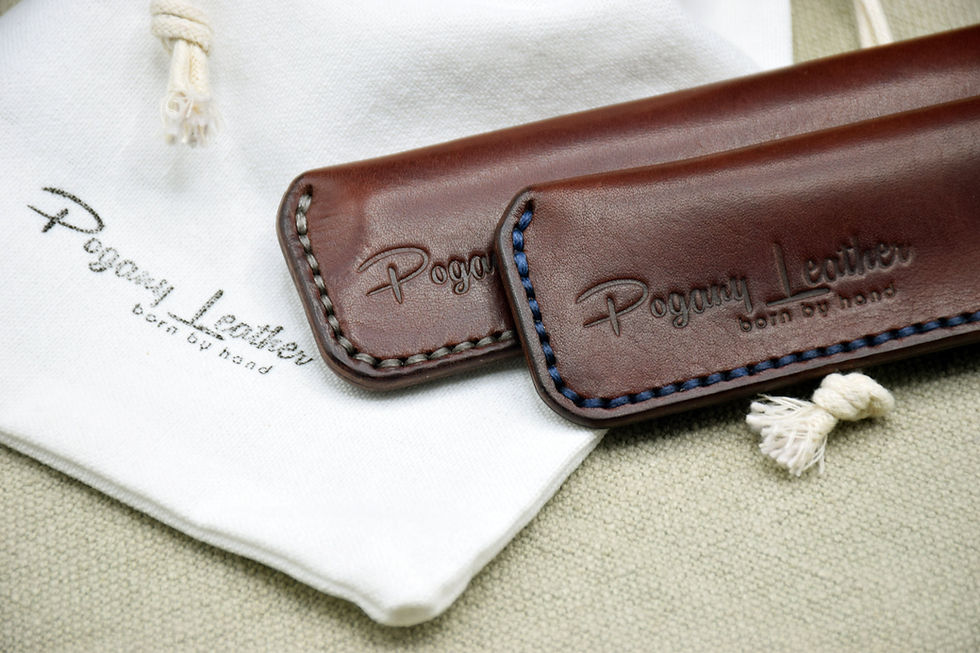 الصورة المصغرة: Leather Pen Case - Handmade Leather Pen Sleeve - Veg Tan Leather Pen Pouch - Pe