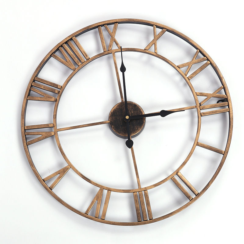 Thumbnail: Farmhouse Rustic Metal Vintage Large Decorative Silent Wall Clock Simple Design