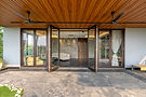 Artius Slide & Fold Doors combine premium solid wood craftsmanship with a bottom-rolling minimal-track system for smooth operation. Designed for India's demanding climate, they offer excellent weather and sound insulation, flexible panel configurations, full-width openings, and integrated wide-span retractable insect mesh—making them ideal for luxury homes, villas, and palatial residences.