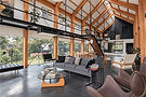 Interior view of India’s first two-storey Glulam mass timber house in Goa, built by Artius