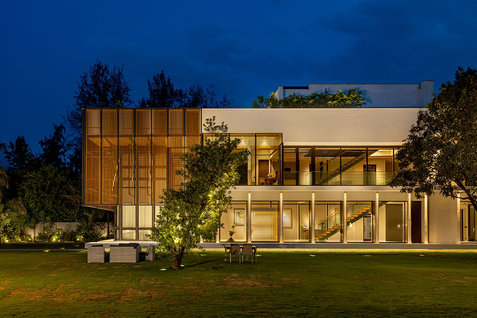 Building exterior featuring a Glulam timber louvred façade by Artius.