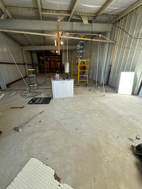 metal building interior demo