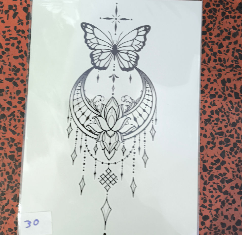 קעקוע זמני מנדלה ירח פרפר -קולקציה חדשה