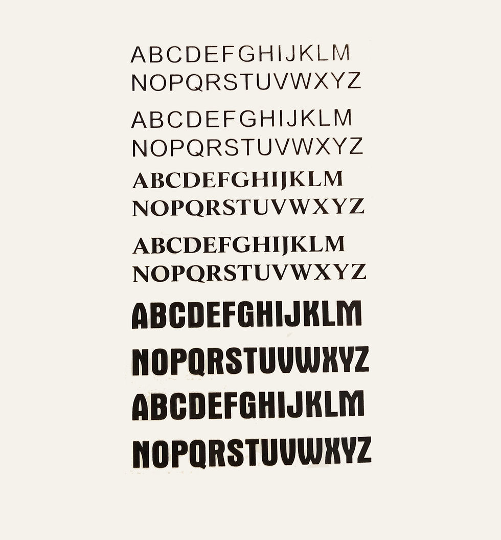 קעקוע זמני אותיות אנגלית