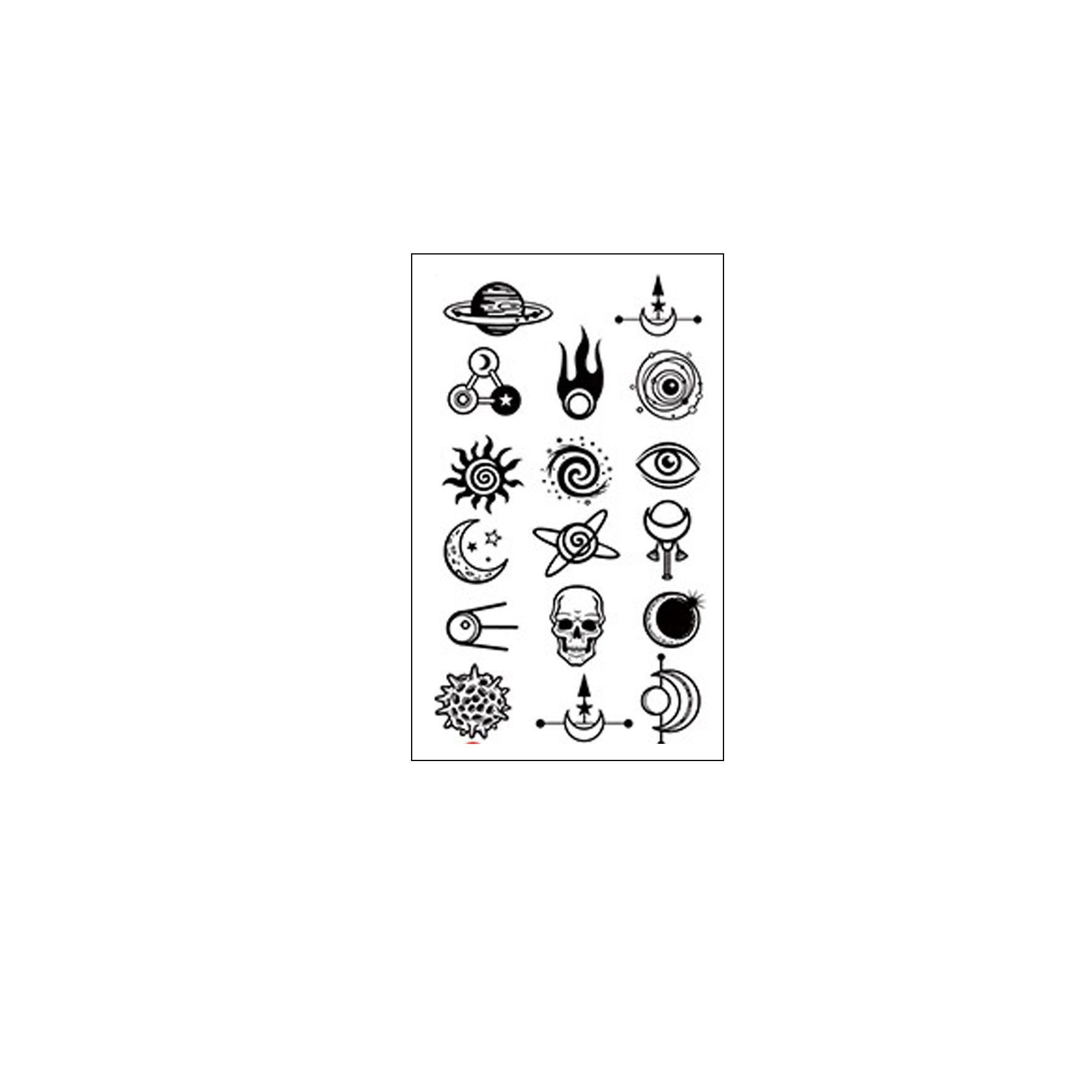 קעקועים לפנים, קעקוע זמני קטן, גולגולות