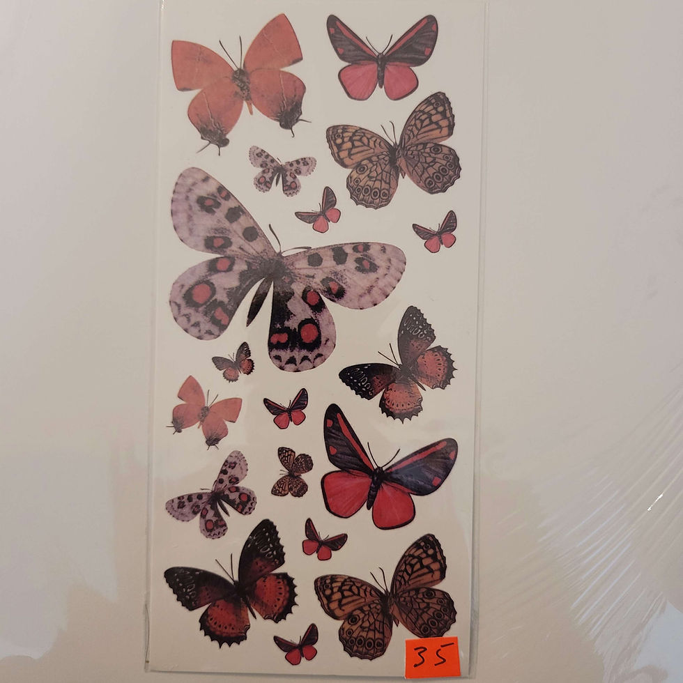 קעקועי זמני פרפרים חומים אדומים