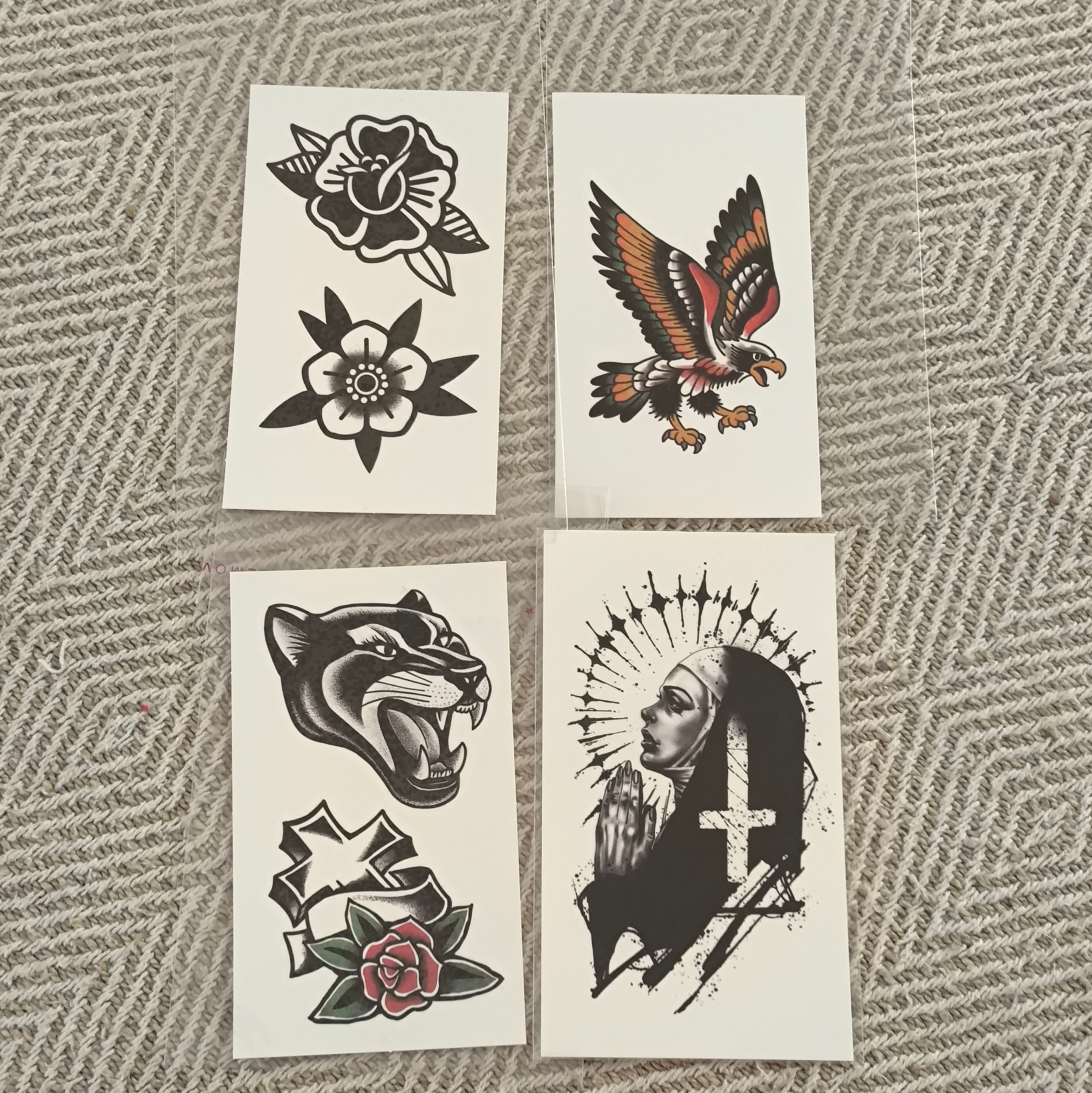 סט 4 קעקועים גותי