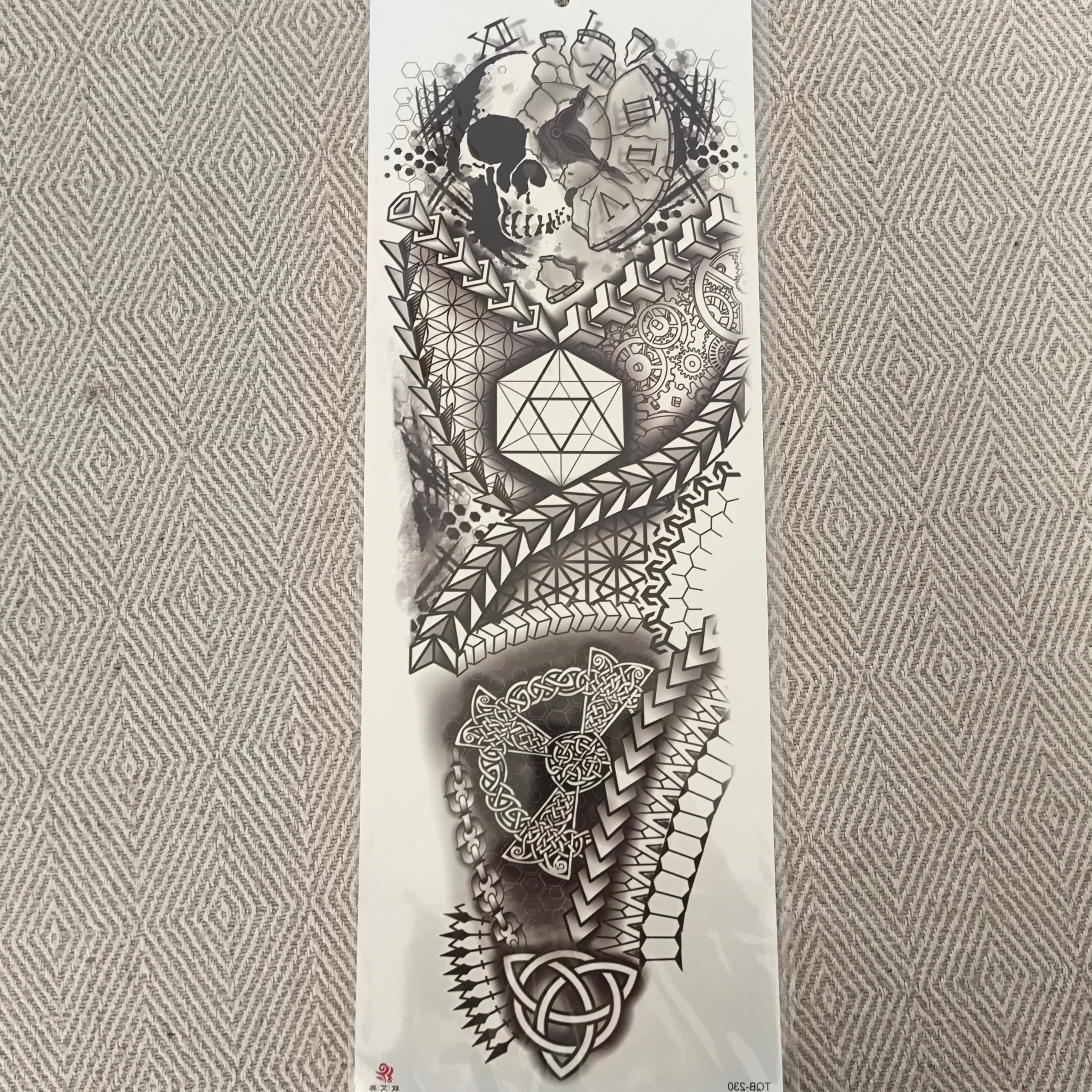 שרוול טרייבל חדש גולגולת תלת מימד