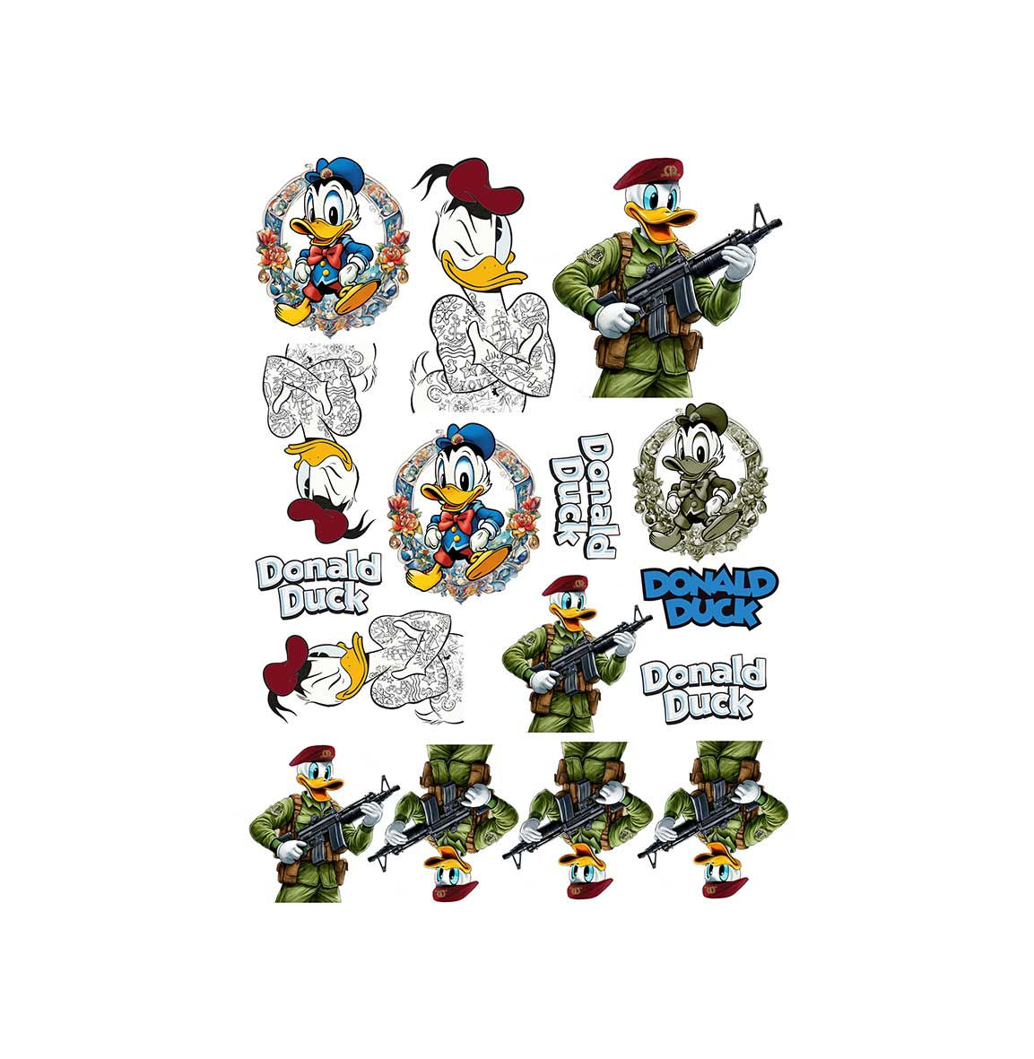 Donald duck  צה"ל  דונלד דאק קעקוע זמני