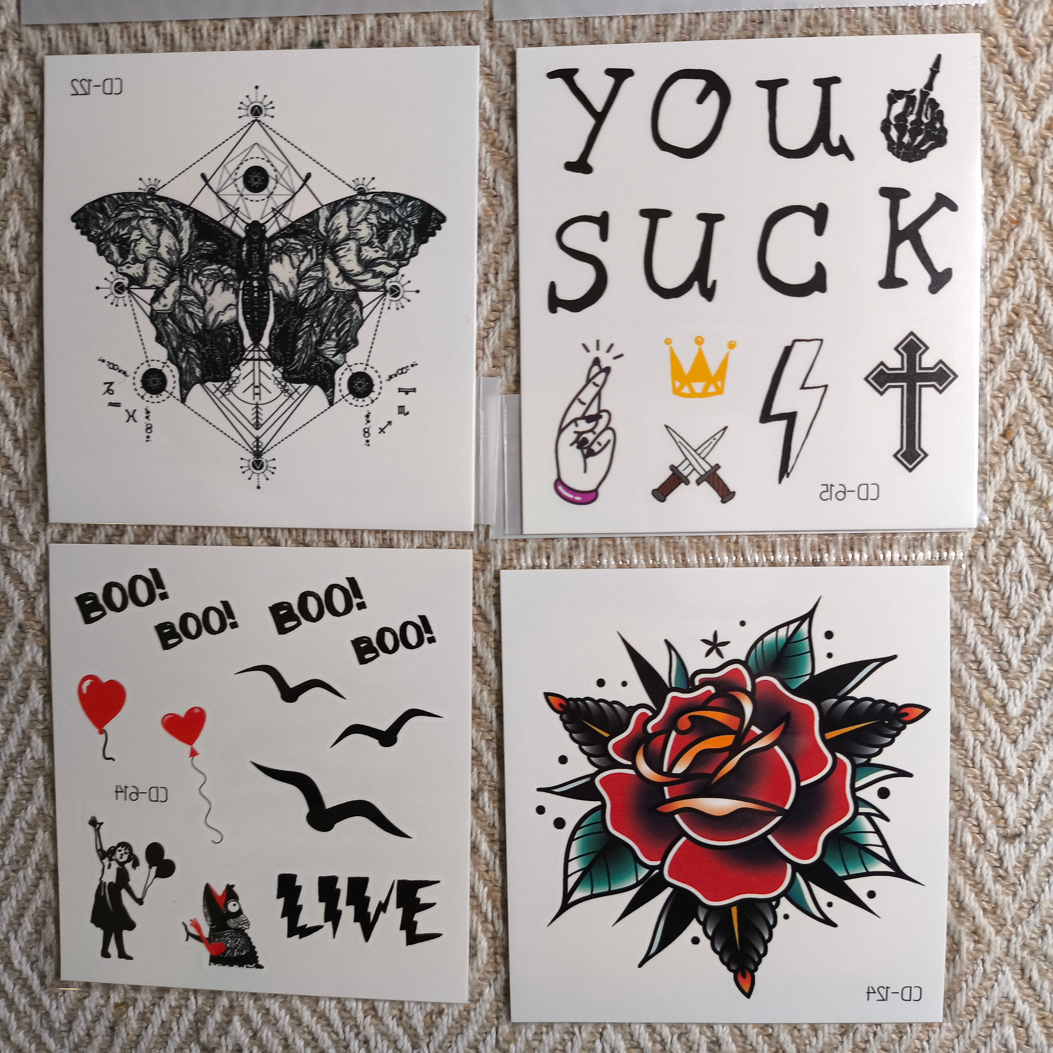  סט טקסטים פרח וקעקועים קטנים 4