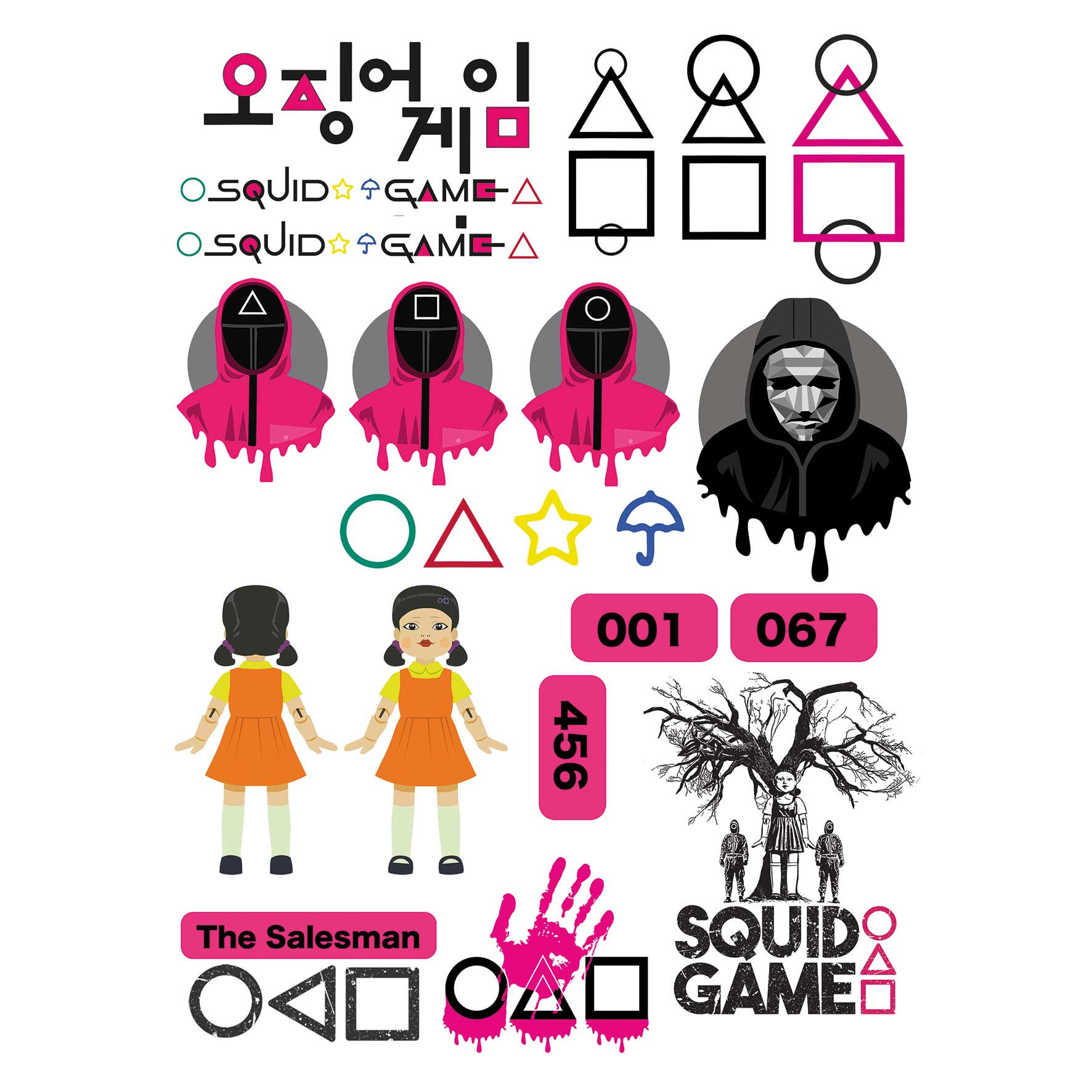 sqid tattoo | 2קעקוע זמני משחק הדיונון