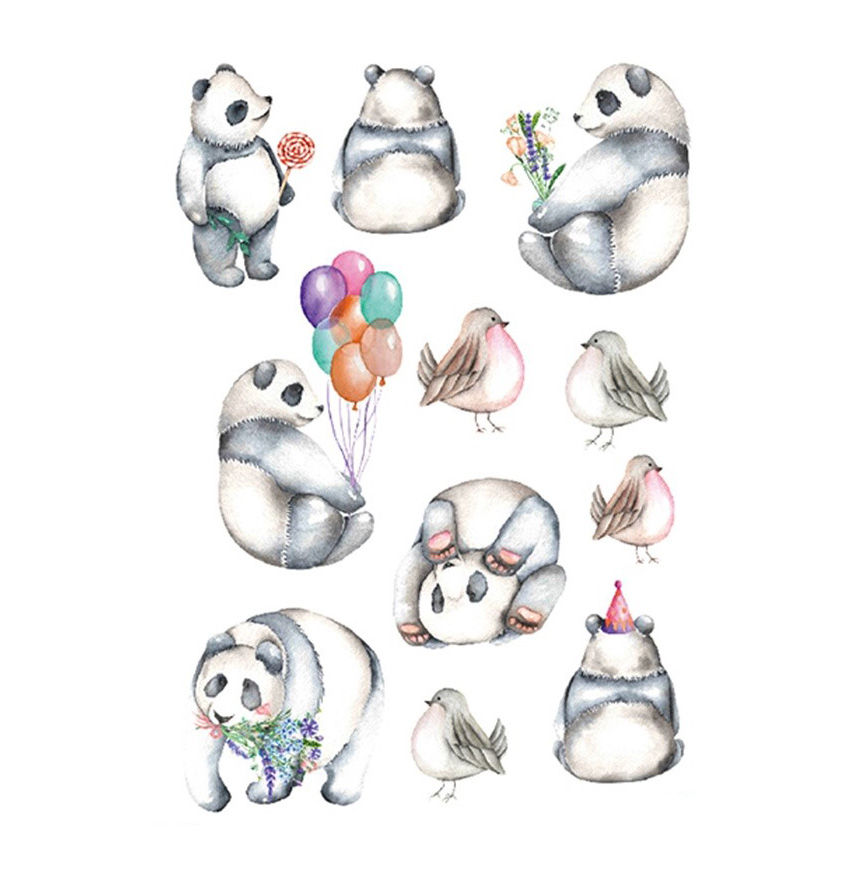 panda mix cute temp tattoo | מיקס פנדה