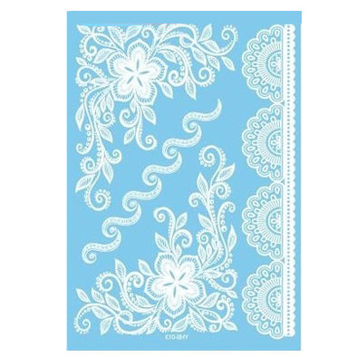 White henna style4 temp tattoo| קעקוע חינה לבנה תחרה