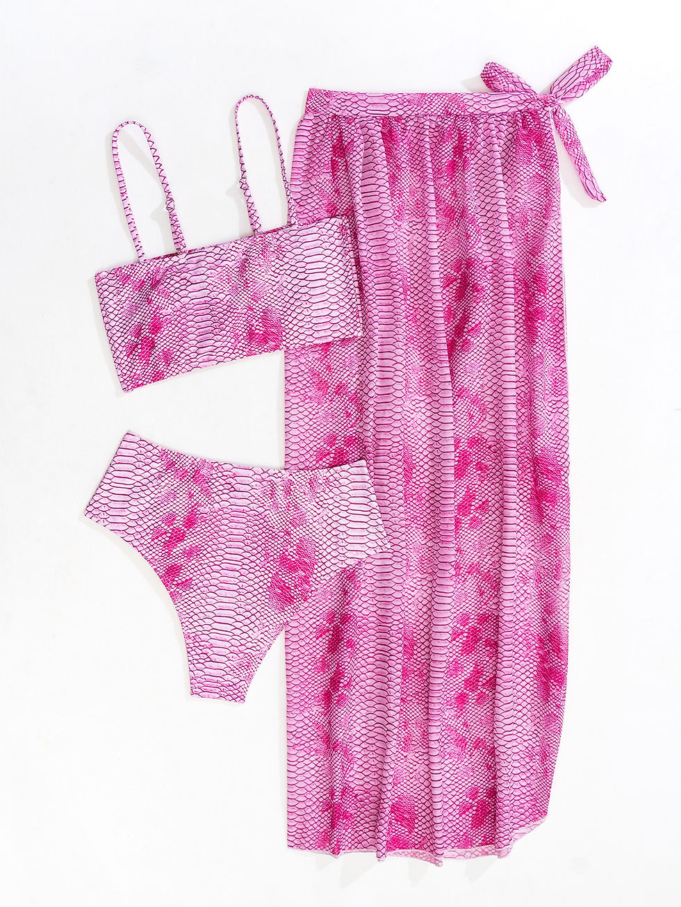 Thumbnail: 3pack Snakeskin Bikini Swimsuit & Cover Up