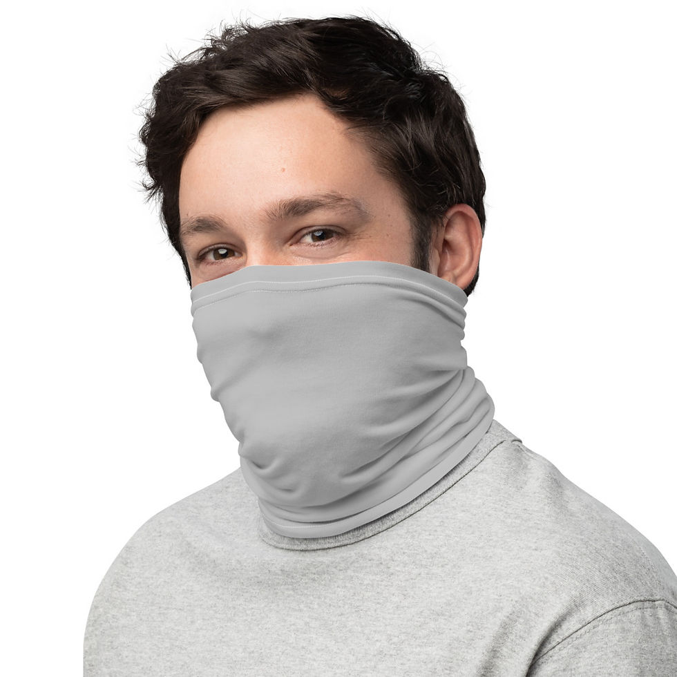 Miniatura: Medium Gray Neck Gaiter (white stitches)