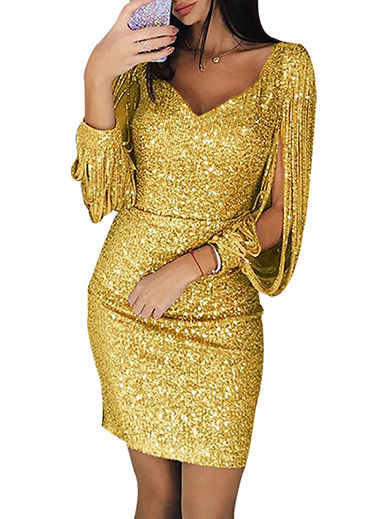 Miniatura: Shimmering V Mini Dress