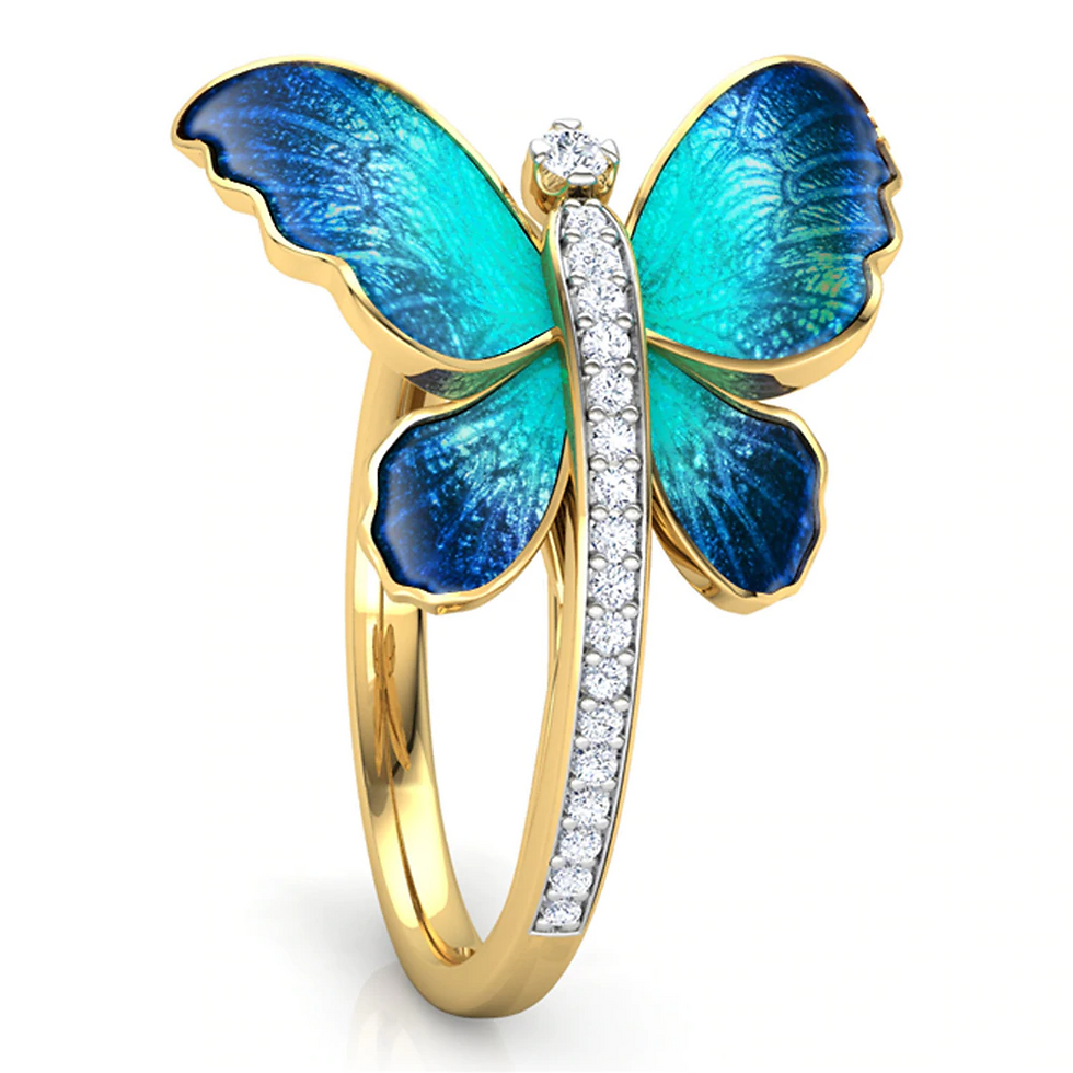 Thumbnail: Blue Butterfly Engagement Ring