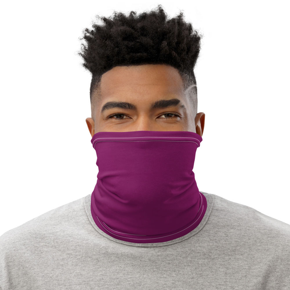 Dark Lavender Neck Gaiter (white stitches)