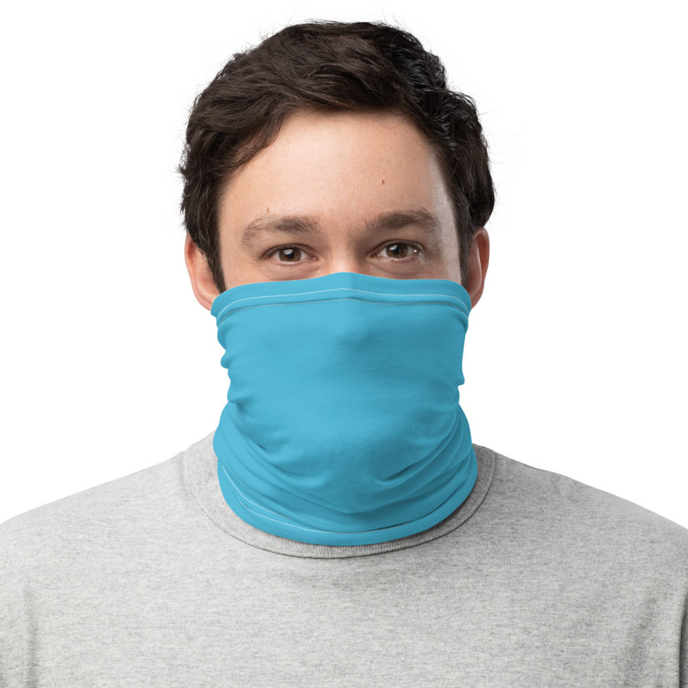 Lovely Blue Neck Gaiter (white stitches)