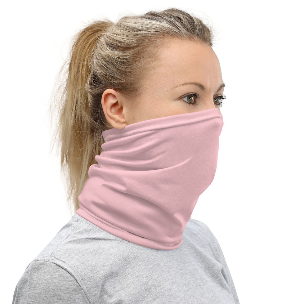 Thumbnail: Baby Pink Neck Gaiter (white stitches)
