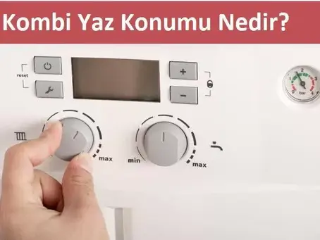 Bursa kombi servisi teknisyeni kombiyi yaz moduna alırken sıcak su ayarı yapıyor