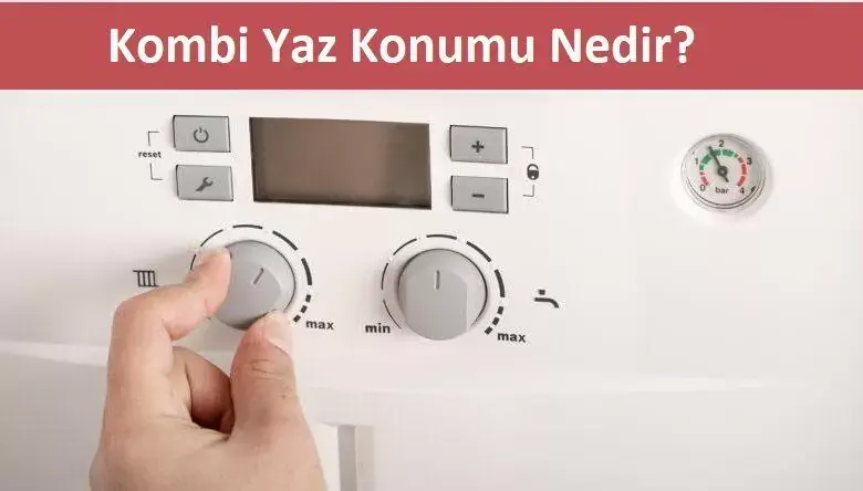 Bursa kombi servisi teknisyeni kombiyi yaz moduna alırken sıcak su ayarı yapıyor