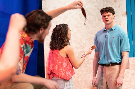 Matthew Torkilsen as Bill Austin, Emma Knott as Sophie Sheridan, and Jack McMahon as Sam Carmichael
Mamma Mia!
Marquette Theatre
Milwaukee, WI
2022
Photo by Josh Meitz