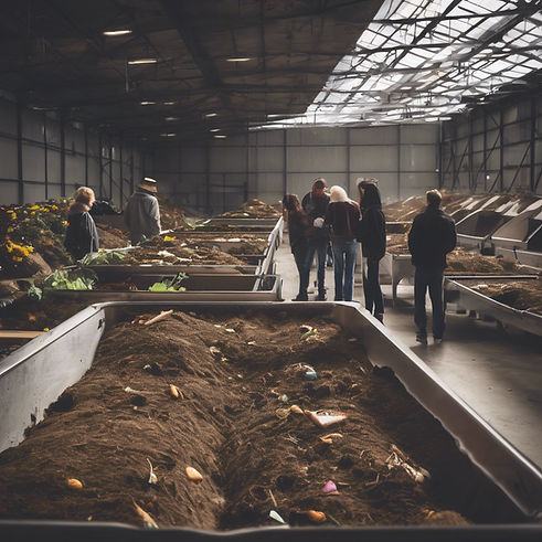 people visiting the deceased at a composting facility