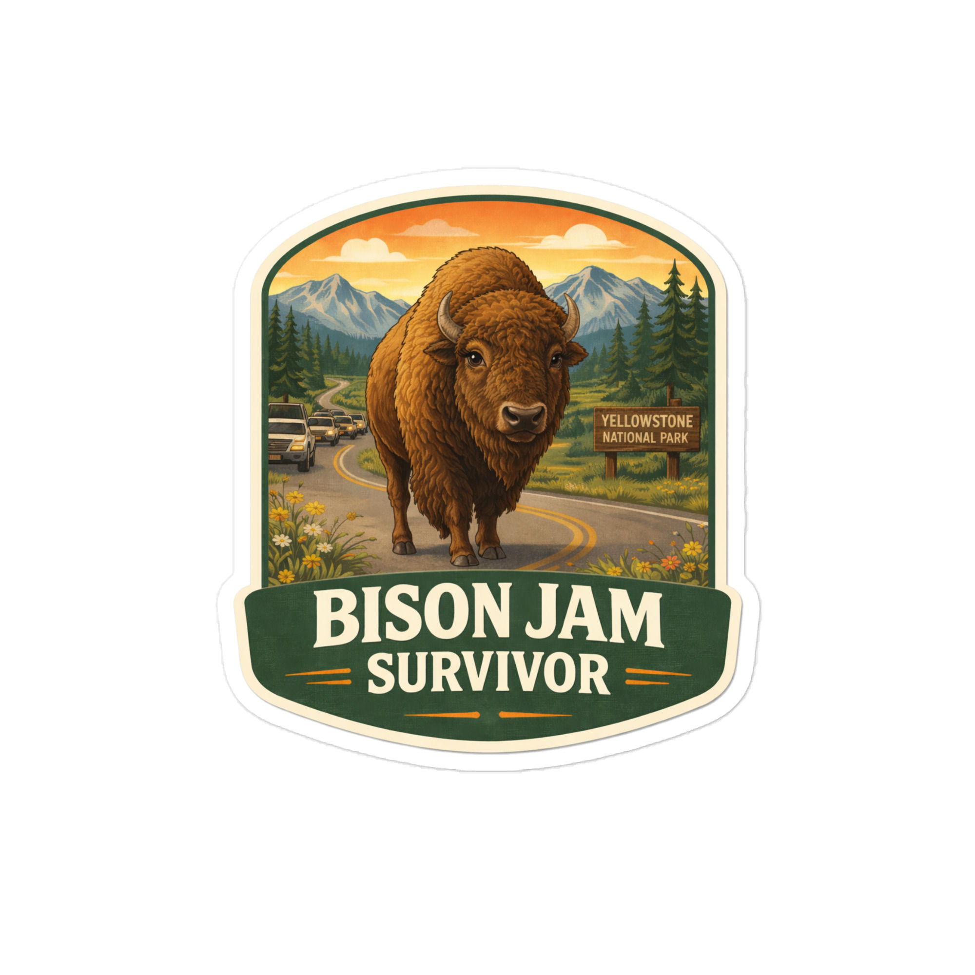 Bison Jam Survivor Die-Cut Sticker