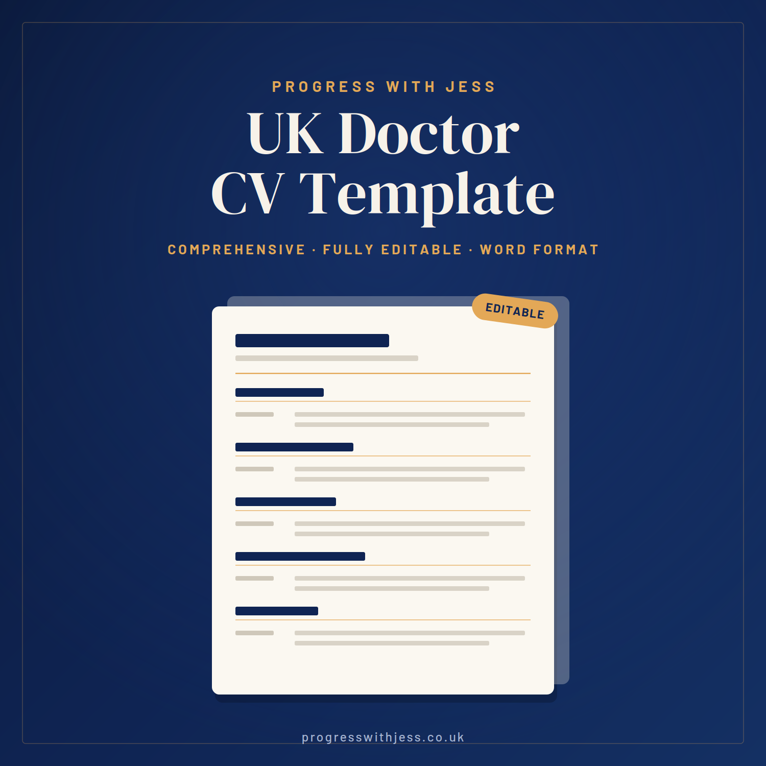 UK Doctor CV template