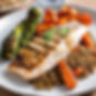 - Grilled White Fish with Lentils and Roasted Veggies__- 120g grilled white fish(200 kcal,