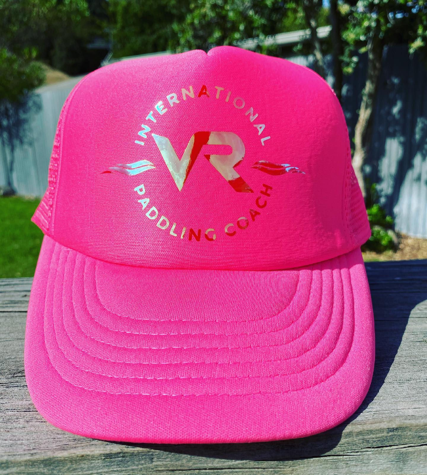 vesna radonich international paddling coach gisborne new zealand pink rose gold vr trucker cap