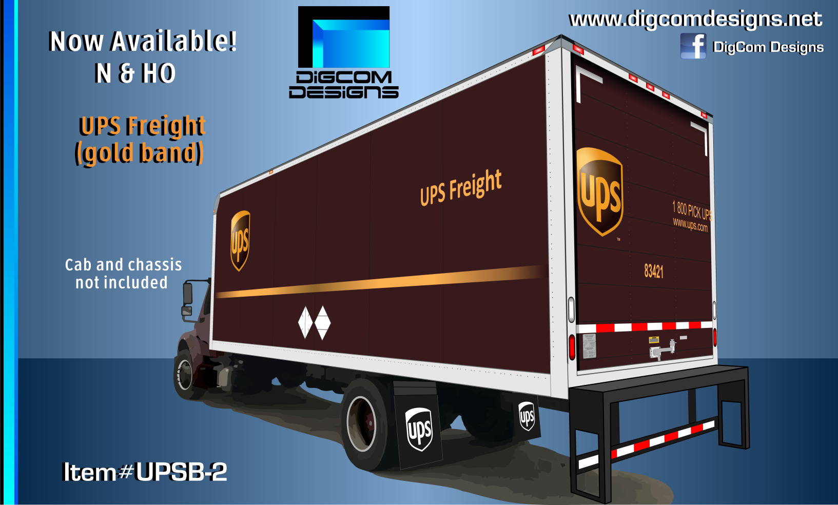 HO-UPS Freight Box (gold band)