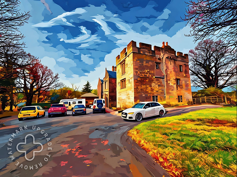 Embleton Tower, also known as the Old Vicarage Tower, is a three-story pele tower built in 1395. Originally part of the vicarage, the tower was designed to provide defence against potential attacks, particularly during the period of frequent border conflicts between England and Scotland. It was later incorporated into a larger vicarage, which was extended and modified throughout the centuries, including additions in the 18th and 19th centuries