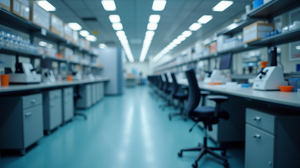 Eye-level view of a laboratory with advanced scientific equipment